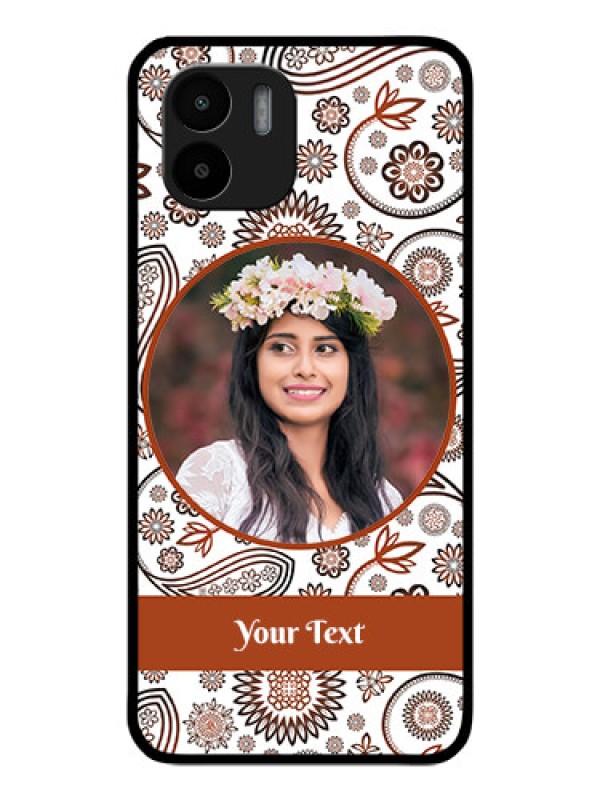 Custom Xiaomi Redmi A2 Custom Glass Mobile Case - Abstract Flower Design