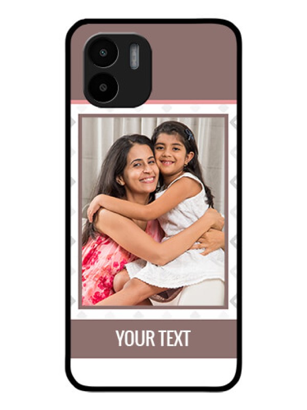Custom Xiaomi Redmi A2 Photo Printing on Glass Case - Simple Diamond Design