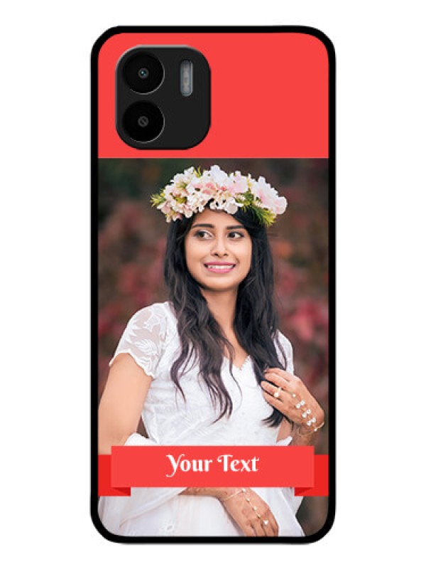 Custom Xiaomi Redmi A2 Custom Glass Phone Case - Simple Red Color Design