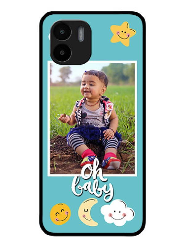 Custom Xiaomi Redmi A2 Personalized Glass Phone Case - Smiley Kids Stars Design