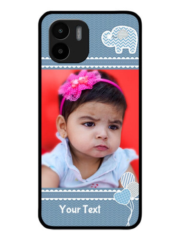 Custom Xiaomi Redmi A2 Photo Printing on Glass Case - with Kids Pattern Design