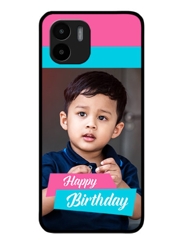 Custom Xiaomi Redmi A2 Personalized Glass Phone Case - Image Holder with 2 Color Design