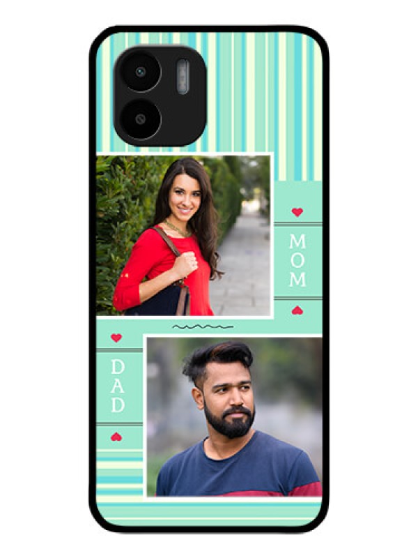 Custom Xiaomi Redmi A2 Custom Glass Phone Case - Mom & Dad Pic Design