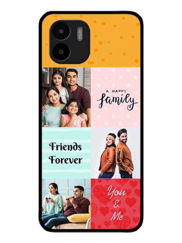 Custom Xiaomi Redmi A2 Personalized Glass Phone Case - Images with Quotes Design