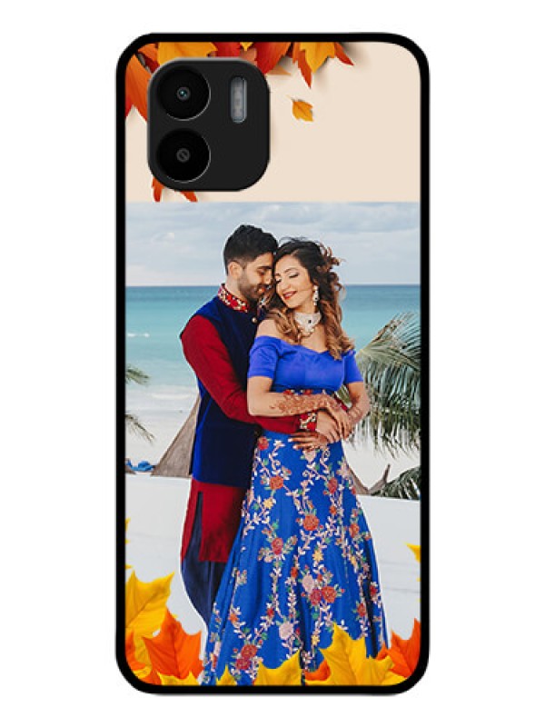 Custom Xiaomi Redmi A2 Photo Printing on Glass Case - Autumn Maple Leaves Design