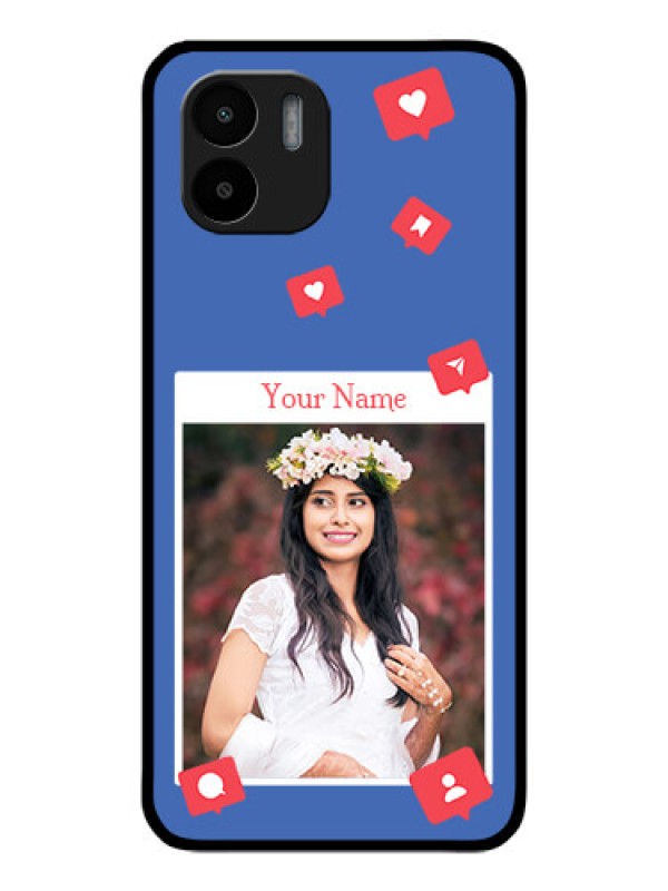 Custom Xiaomi Redmi A2 Custom Glass Phone Case - Like Share And Comment Design