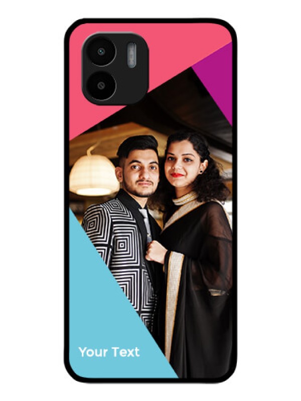 Custom Xiaomi Redmi A2 Custom Glass Mobile Case - Stacked Triple colour Design