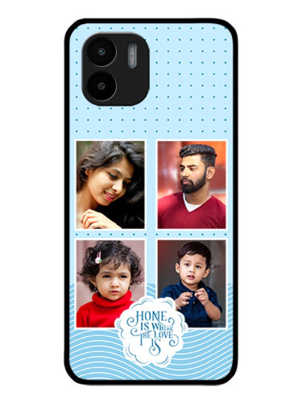 Custom Xiaomi Redmi A2 Custom Glass Phone Case - Cute love quote with 4 pic upload Design