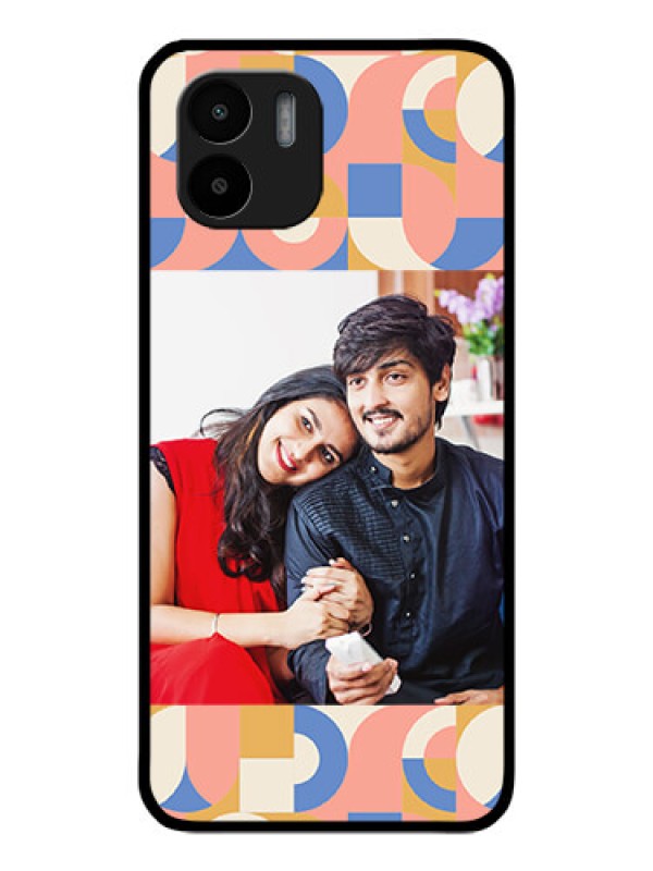 Custom Xiaomi Redmi A2 Photo Printing on Glass Case - Semi-circle Maze Pattern Design