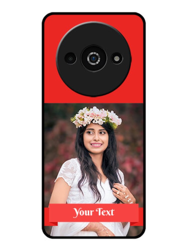 Custom Xiaomi Redmi A3 Custom Glass Phone Case - Simple Red Color Design
