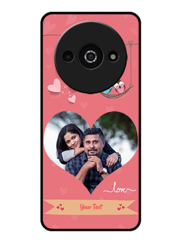 Custom Xiaomi Redmi A3 Custom Glass Phone Case - Peach Color Love Design