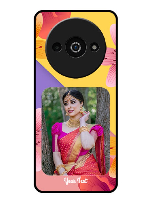 Custom Xiaomi Redmi A3 Custom Glass Phone Case - 3 Image With Vintage Floral Design