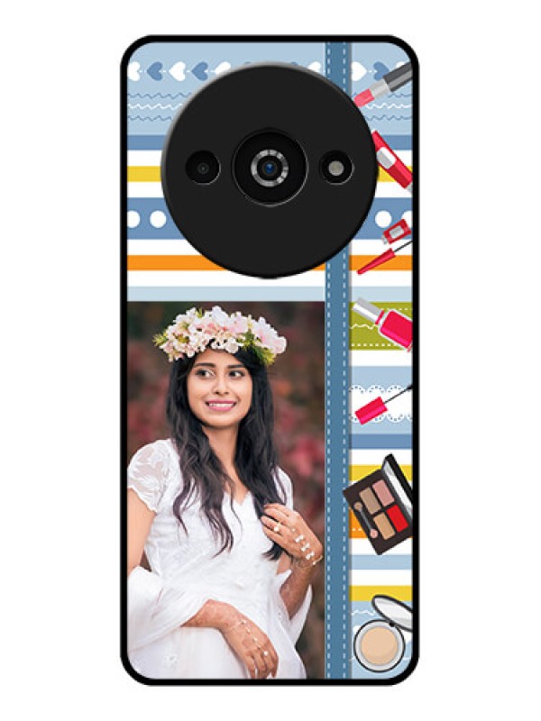 Custom Xiaomi Redmi A3 Custom Glass Phone Case - Makeup Icons Design