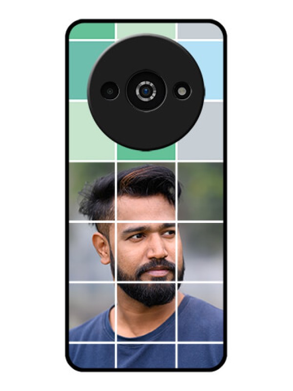 Custom Xiaomi Redmi A3 Custom Glass Phone Case - With White Box Pattern