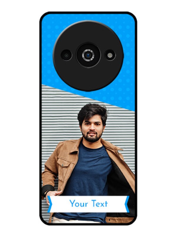 Custom Redmi A3X Custom Glass Phone Case - Simple Blue Color Design