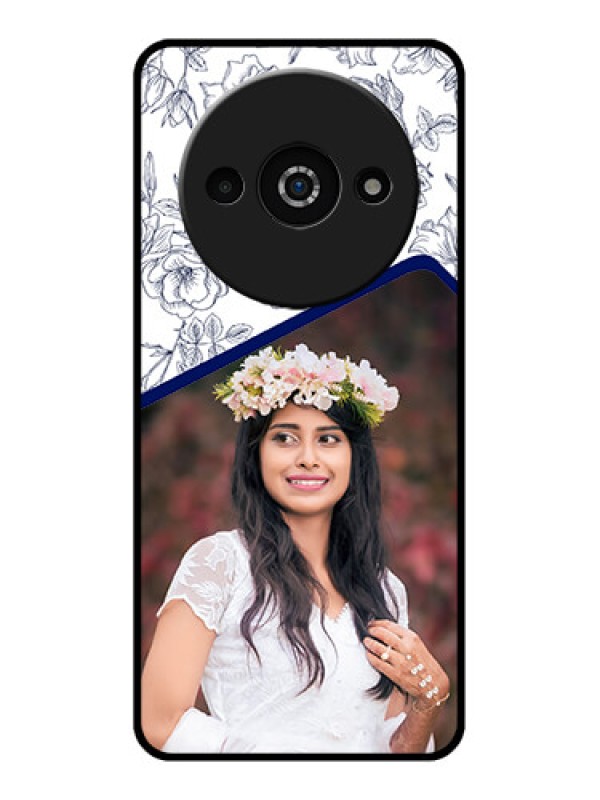 Custom Redmi A3X Custom Glass Phone Case - Classy Floral Design