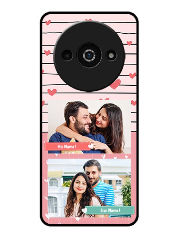 Custom Redmi A3X Custom Glass Phone Case - Photo With Heart Design