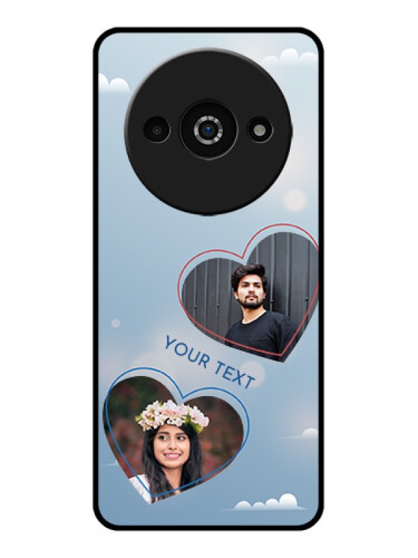 Custom Redmi A3X Custom Glass Phone Case - Blue Color Couple Design