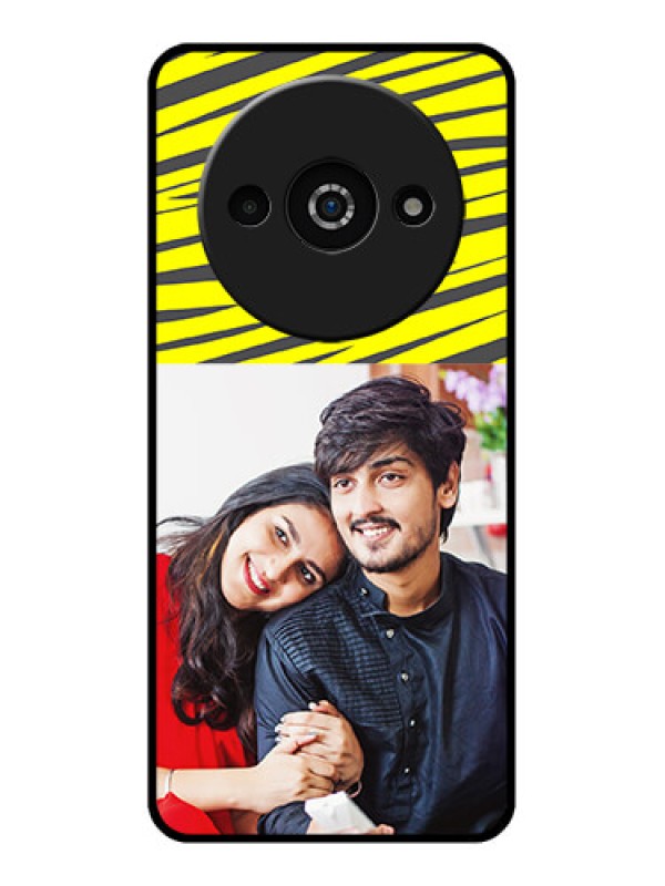 Custom Redmi A3X Custom Glass Phone Case - Yellow Abstract Design