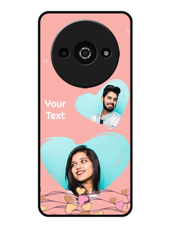 Custom Redmi A3X Custom Glass Phone Case - Love Doodle Design