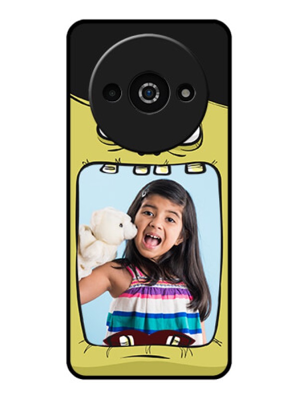 Custom Redmi A3X Custom Glass Phone Case - Cartoon Monster Back Case Design