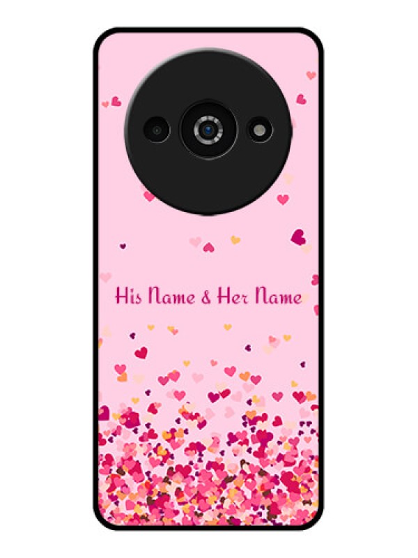 Custom Redmi A3X Custom Glass Phone Case - Floating Hearts Design