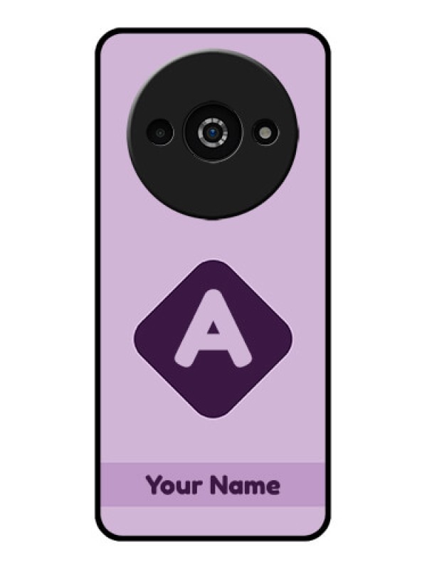 Custom Redmi A3X Custom Glass Phone Case - Custom Letter In Curved Badge Design