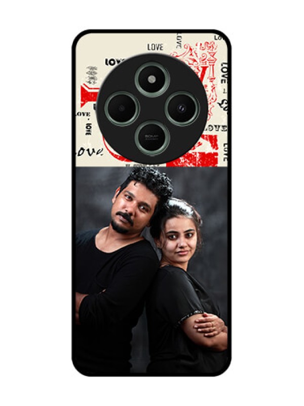 Custom redmi A4 5G Custom Glass Phone Case - Trendy Love Design Case