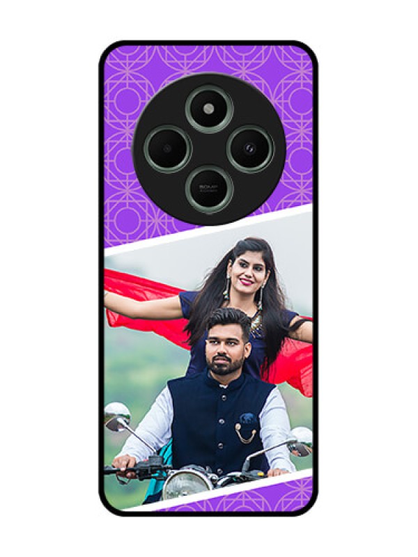 Custom redmi A4 5G Custom Glass Phone Case - Violet Color Pattern Design