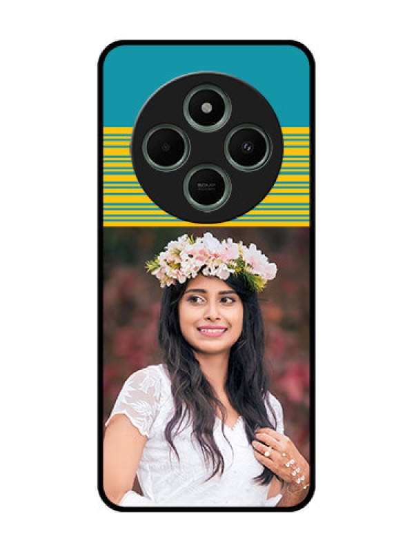 Custom redmi A4 5G Custom Glass Phone Case - Yellow & Blue Design