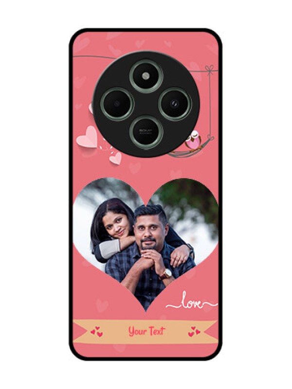 Custom redmi A4 5G Custom Glass Phone Case - Peach Color Love Design