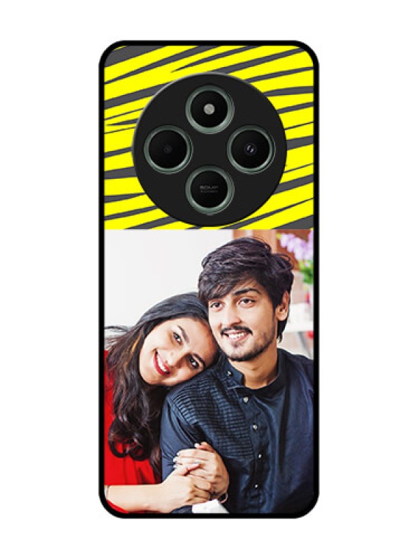 Custom redmi A4 5G Custom Glass Phone Case - Yellow Abstract Design