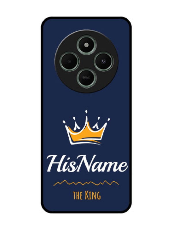 Custom redmi A4 5G Custom Glass Phone Case - King With Name Design