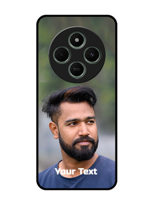 Custom redmi A4 5G Custom Glass Phone Case - Photo With Text Design