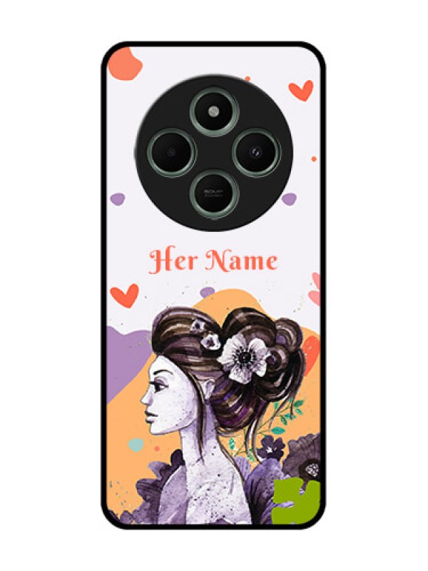 Custom redmi A4 5G Custom Glass Phone Case - Woman And Nature Design