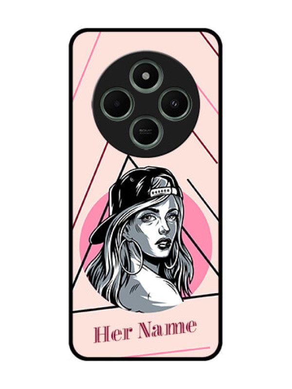 Custom redmi A4 5G Custom Glass Phone Case - Rockstar Girl Design