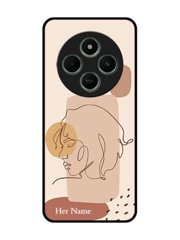Custom redmi A4 5G Custom Glass Phone Case - Calm Woman Line Art Design