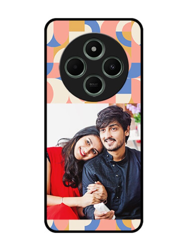 Custom redmi A4 5G Custom Glass Phone Case - Semi - Circle Maze Pattern Design