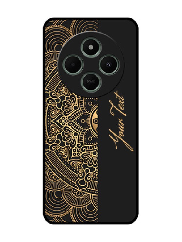 Custom redmi A4 5G Custom Glass Phone Case - Mandala Art With Custom Text Design