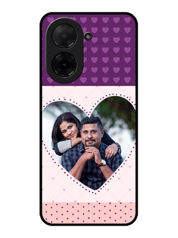 Custom Xiaomi Redmi A5 Custom Glass Phone Case - Violet Love Dots Design