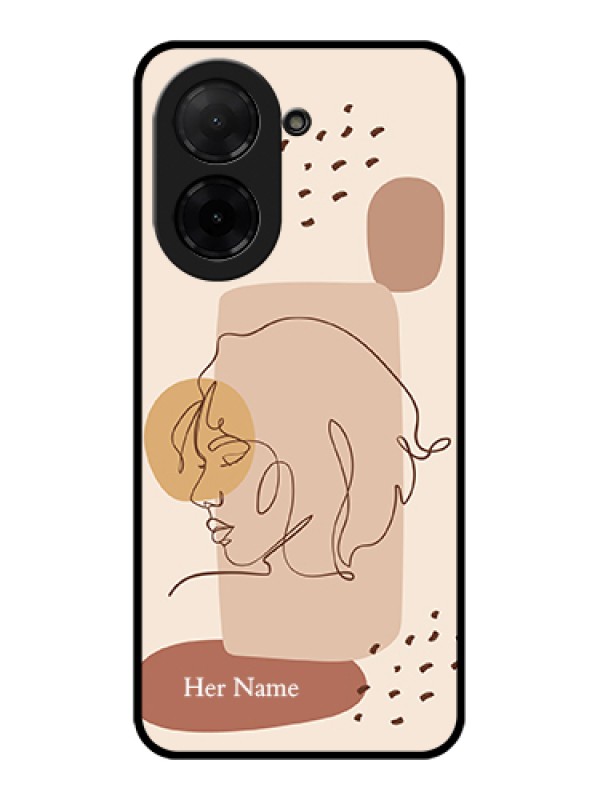 Custom Xiaomi Redmi A5 Custom Glass Phone Case - Calm Woman Line Art Design