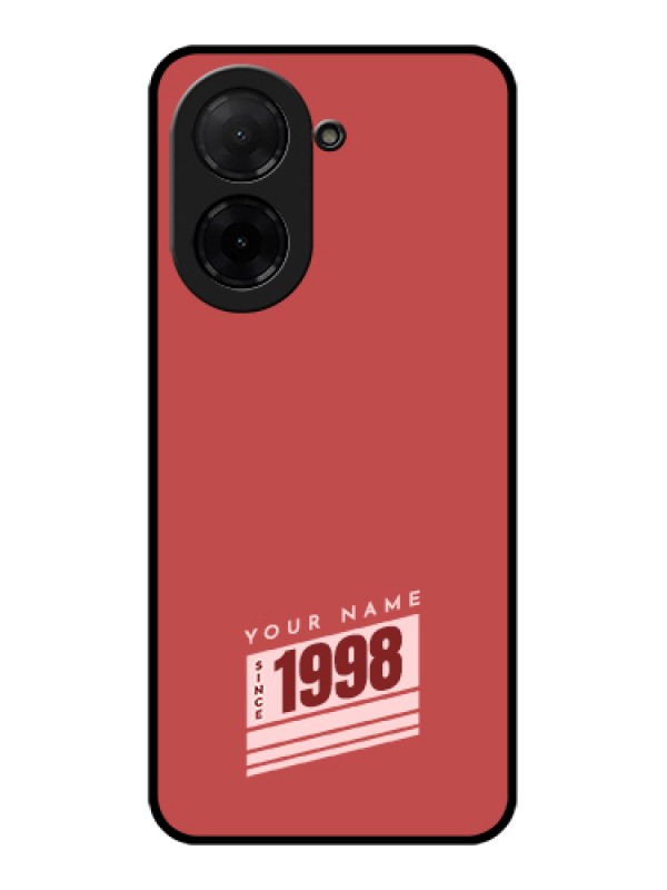 Custom Xiaomi Redmi A5 Custom Glass Phone Case - Red Custom Year Of Birth Design