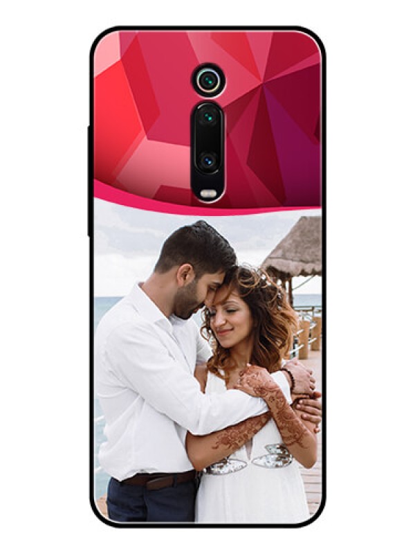 Custom Redmi K20 Pro Custom Glass Mobile Case  - Red Abstract Design