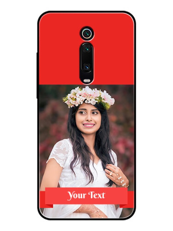 Custom Redmi K20 Pro Custom Glass Phone Case  - Simple Red Color Design