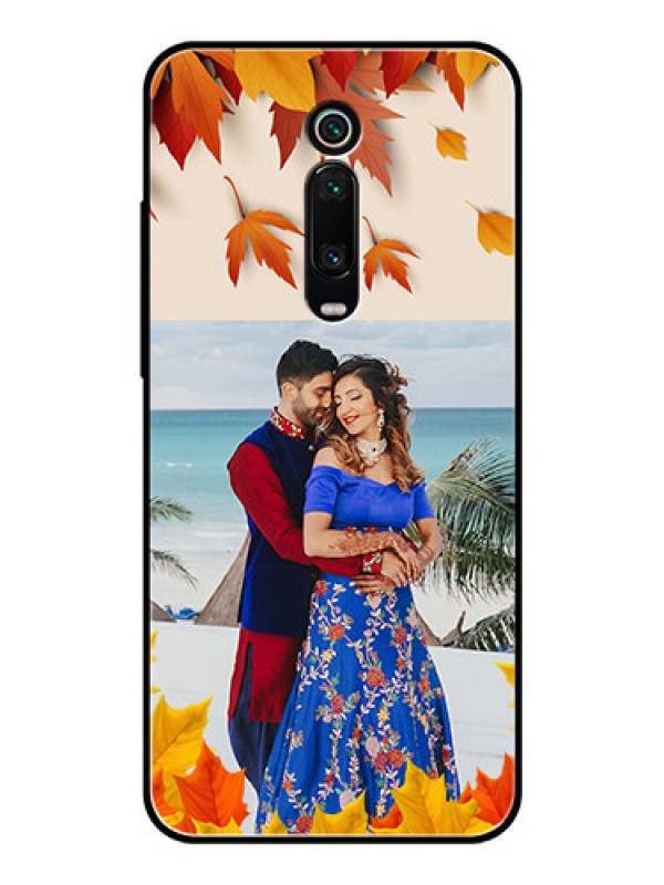 Custom Redmi K20 Pro Photo Printing on Glass Case  - Autumn Maple Leaves Design