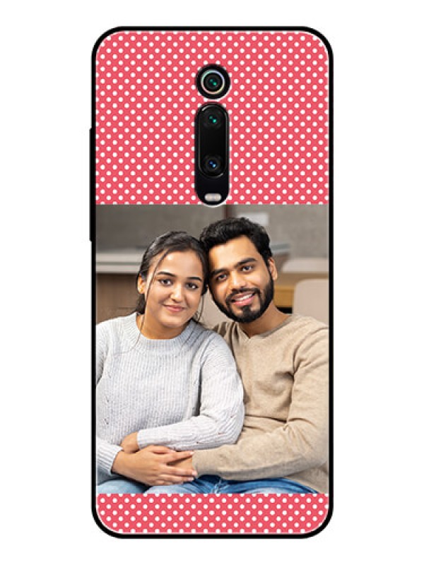 Custom Redmi K20 Custom Glass Phone Case  - White Dotted Design