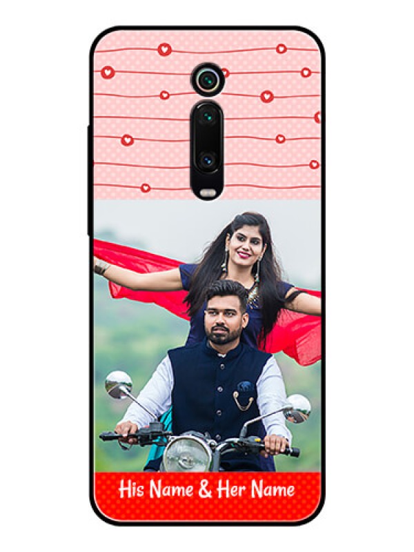 Custom Redmi K20 Personalized Glass Phone Case  - Red Pattern Case Design