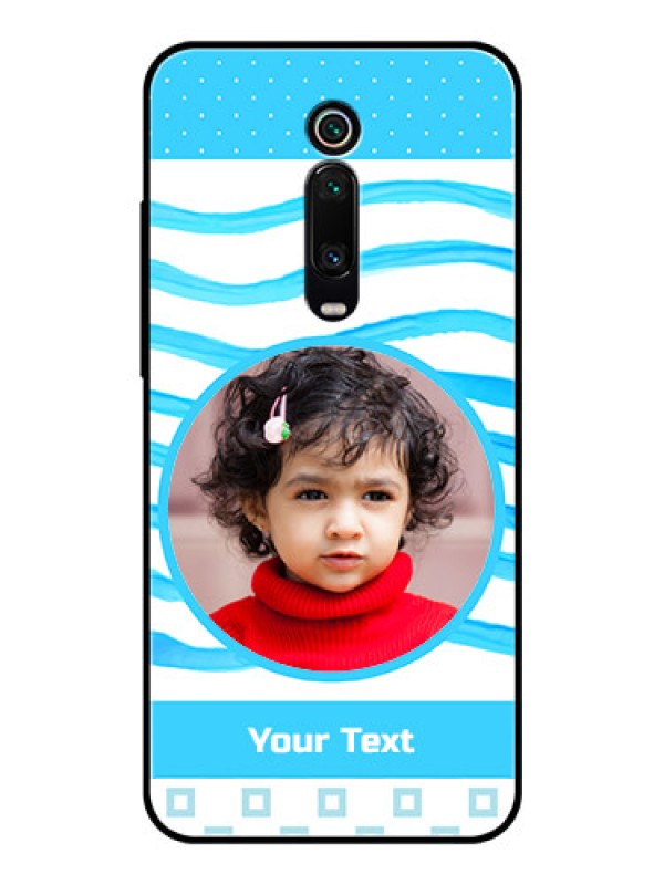 Custom Redmi K20 Custom Glass Phone Case  - Simple Blue Case Design