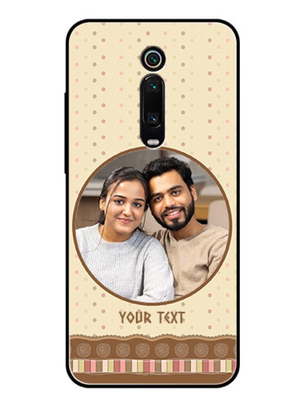 Custom Redmi K20 Custom Glass Mobile Case  - Brown Dotted Mobile Case Design