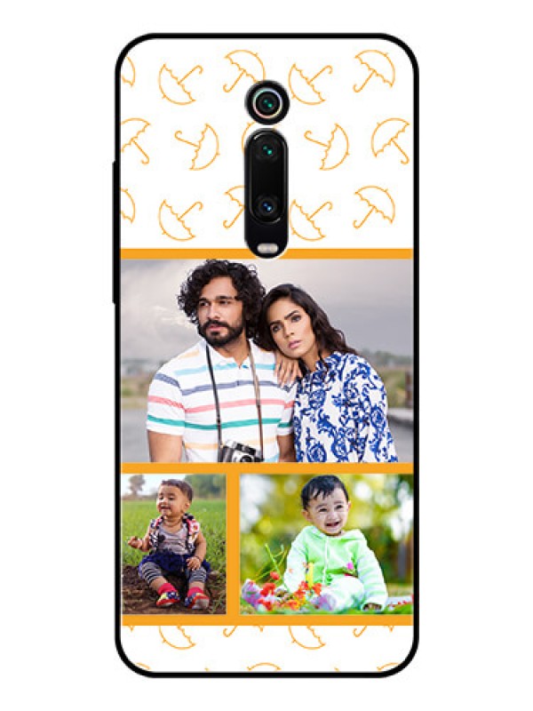 Custom Redmi K20 Custom Glass Mobile Case  - Yellow Pattern Design